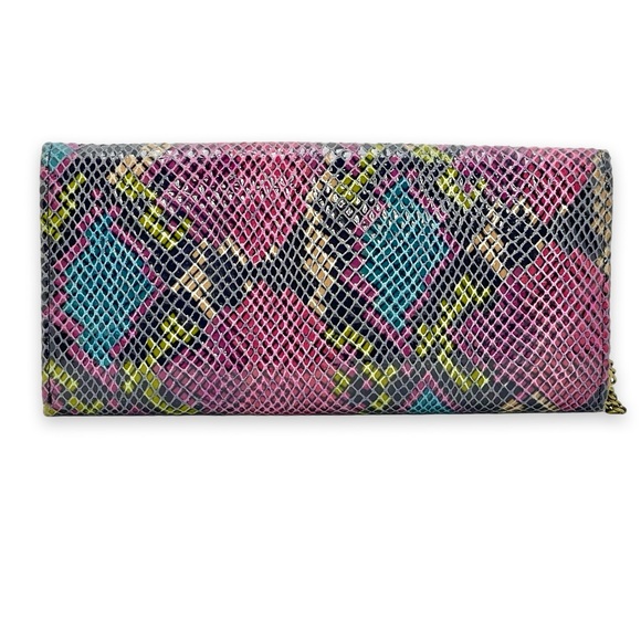 EUC 💜 HOBO International Rachel Continental Snakeskin Print Leather Wallet - Picture 11 of 14